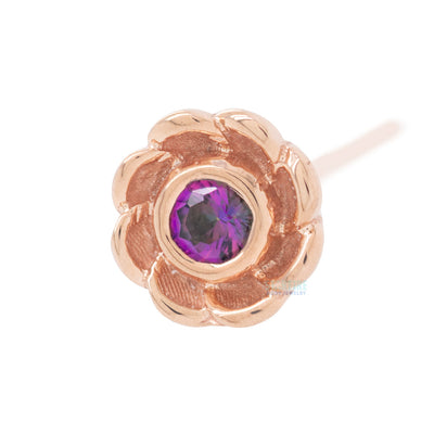 Water Lily Nostril Screw in Gold with Mystic Topaz