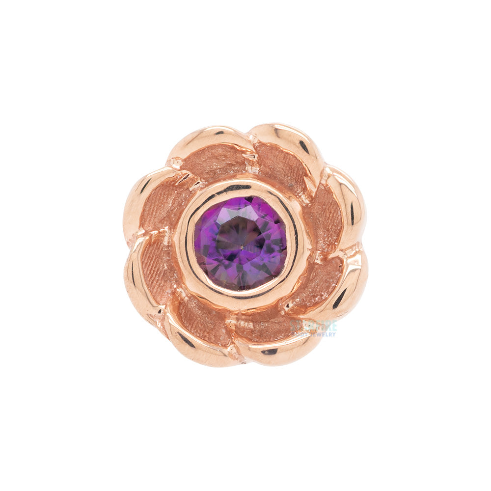 Water Lily Threaded End in Gold with Mystic Topaz