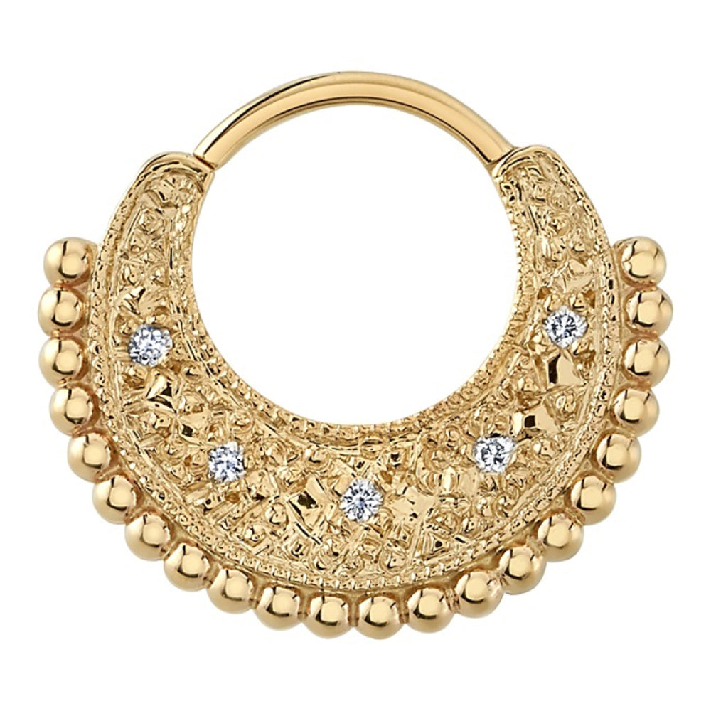 "Inara" Hinge Ring in Gold with White CZ's