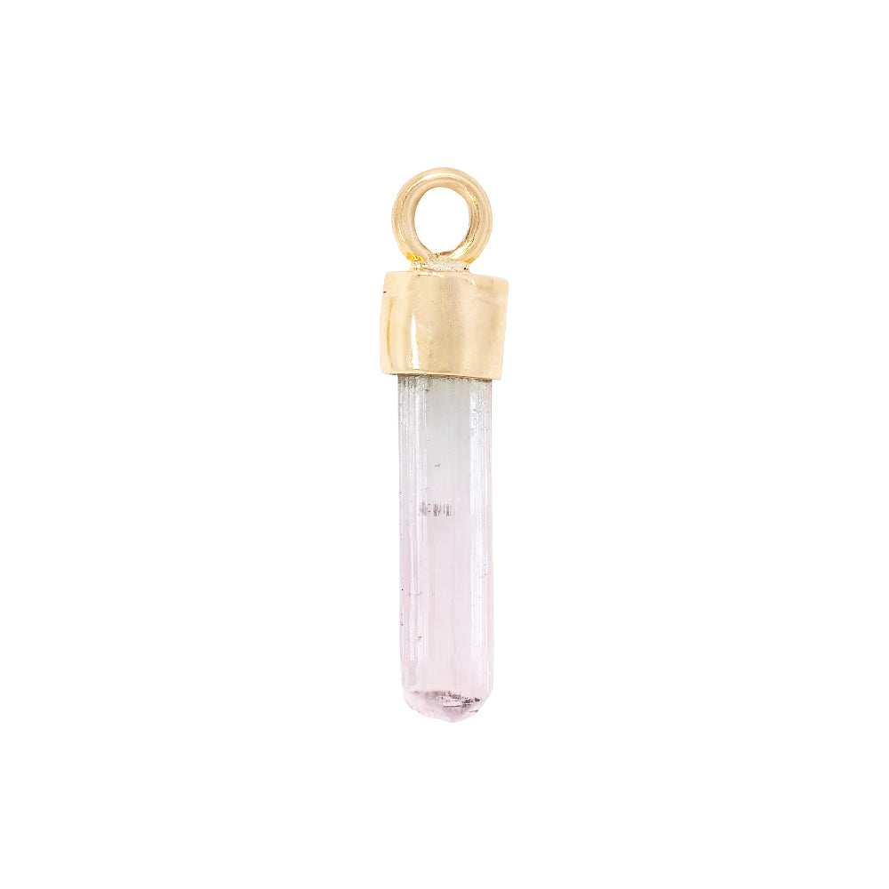 "Kiss" Charm in Gold with Watermelon Tourmaline