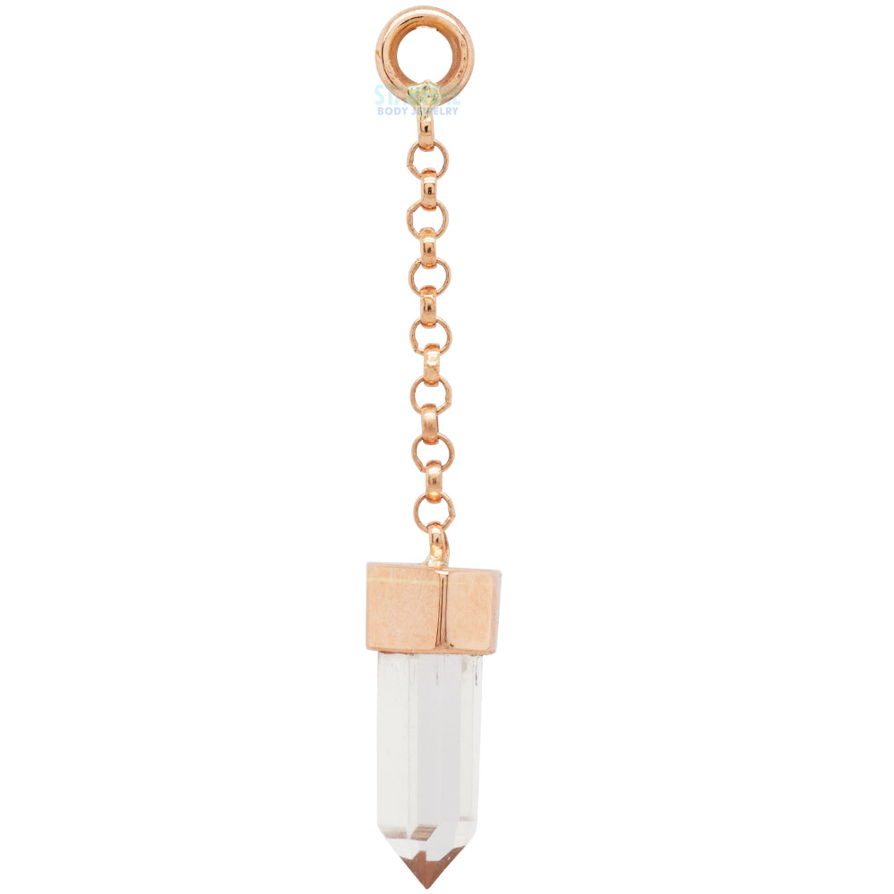 "Kiss Me" Chain Charm in Gold with Natural Stone