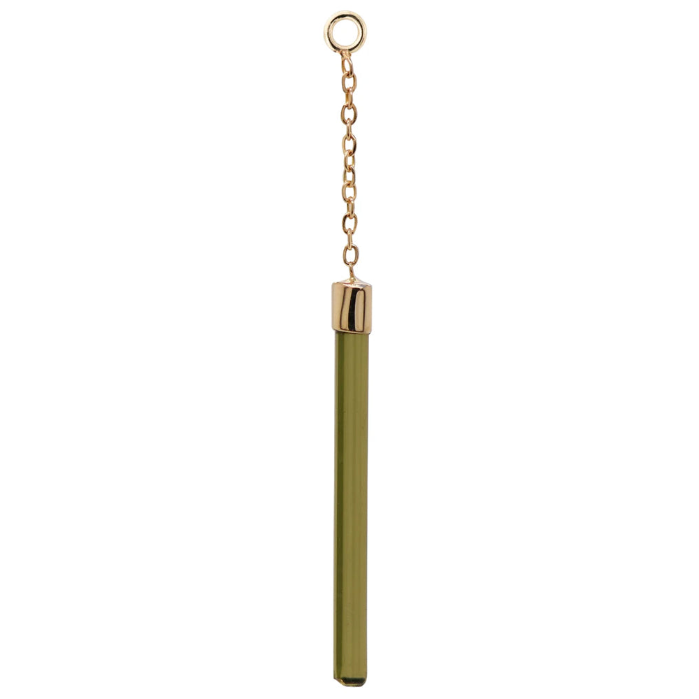 "Kiss Me" Chain Charm in Gold with Natural Stone