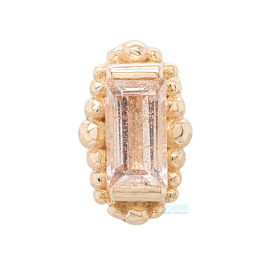 threadless: "Beaded Baguette" Pin in Gold with Oregon Sunstone