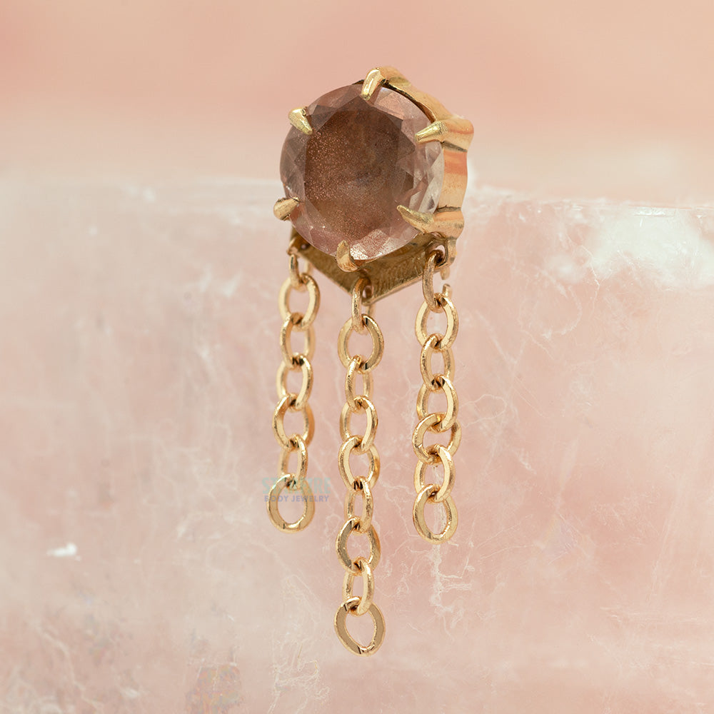 threadless: "Illuminate Large with Chains" End in Gold with Genuine Gemstone