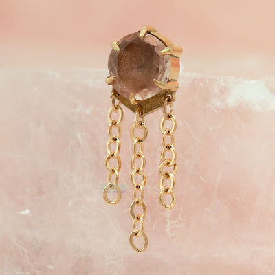 threadless: "Illuminate Large with Chains" End in Gold with Genuine Gemstone