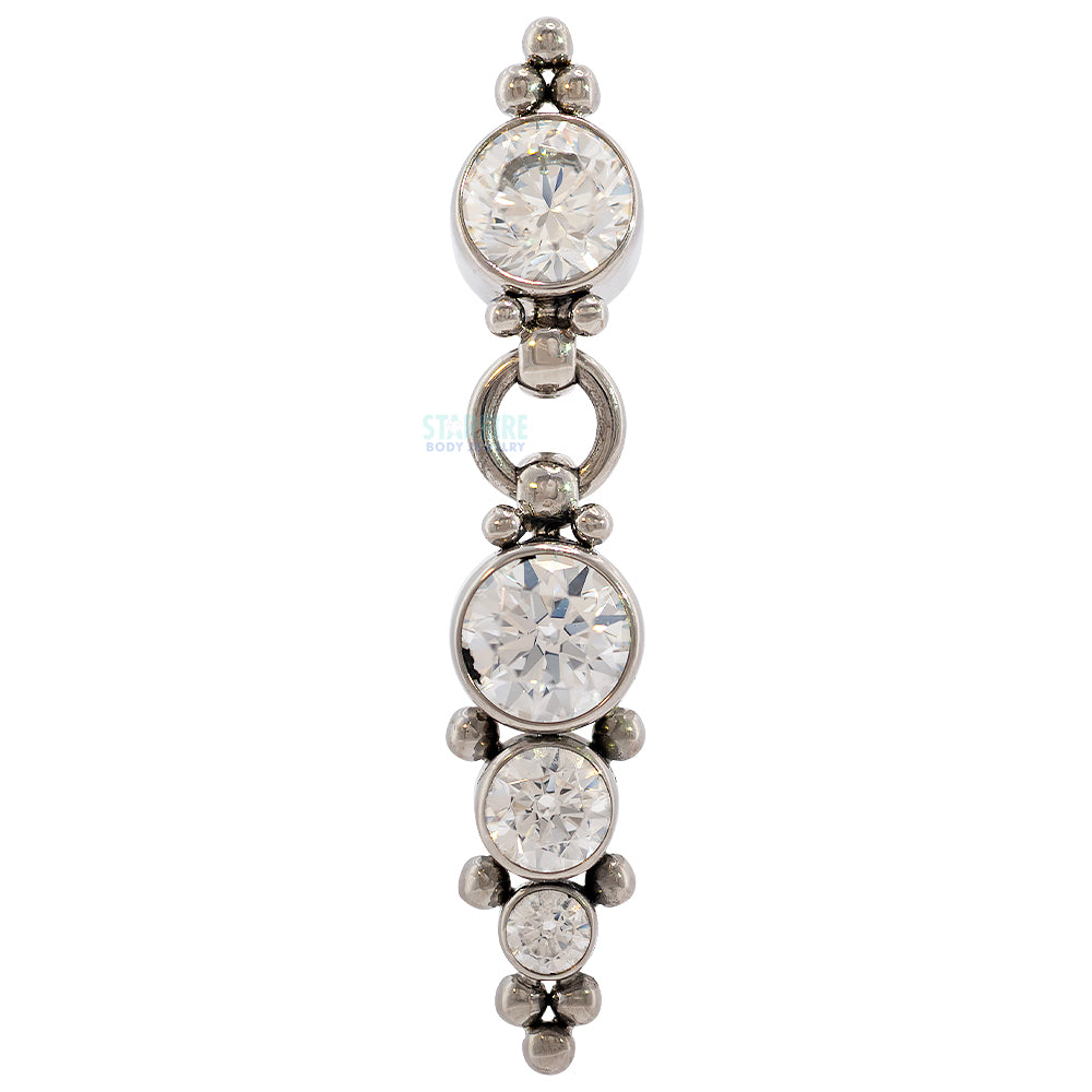 "Vista" 'Cascade' Reverse Dangle Faceted Gem Navel Curve with Dangle