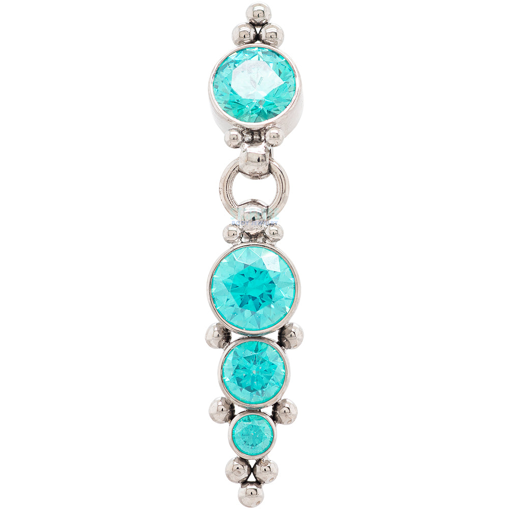 "Vista" 'Cascade' Reverse Dangle Faceted Gem Navel Curve with Dangle