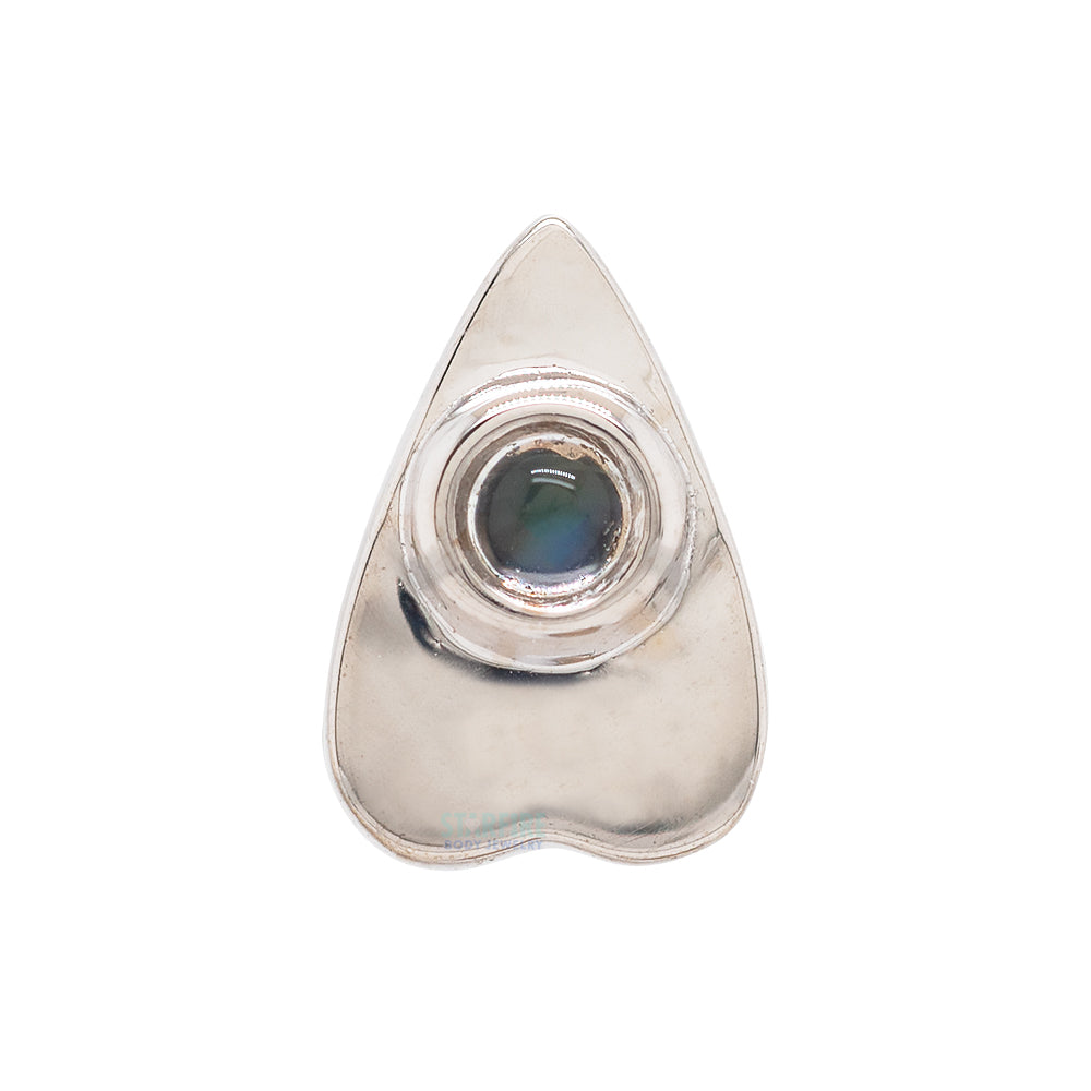 "Summon the Spirit" Threaded End in Gold & Platinum with Rainbow Moonstone