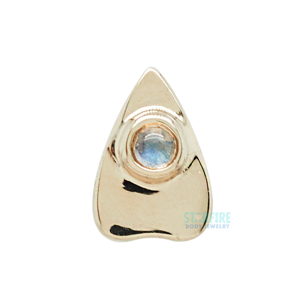 "Summon the Spirit" Threaded End in Gold & Platinum with Rainbow Moonstone