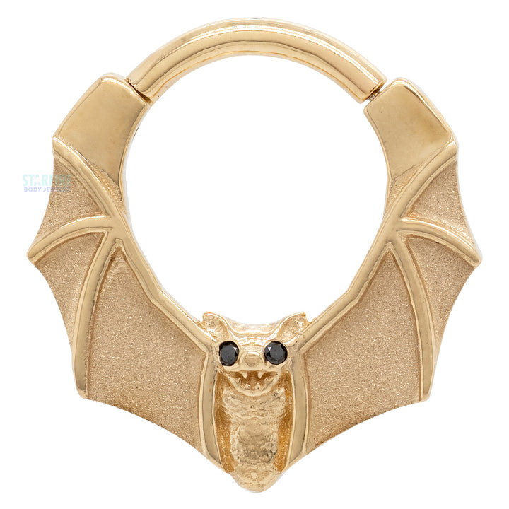 "Lilith" Hinge Ring in Gold & Platinum with Black Diamonds