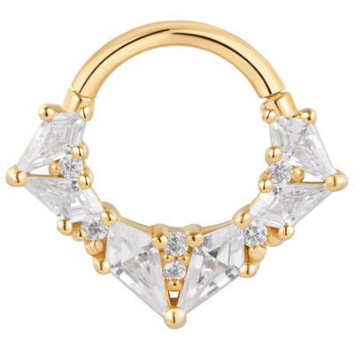 "Legacy" Hinge Ring / Clicker in Gold with CZ's