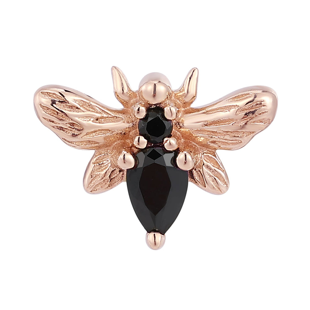 threadless: "Bee Chic" End in Gold with Black Spinel