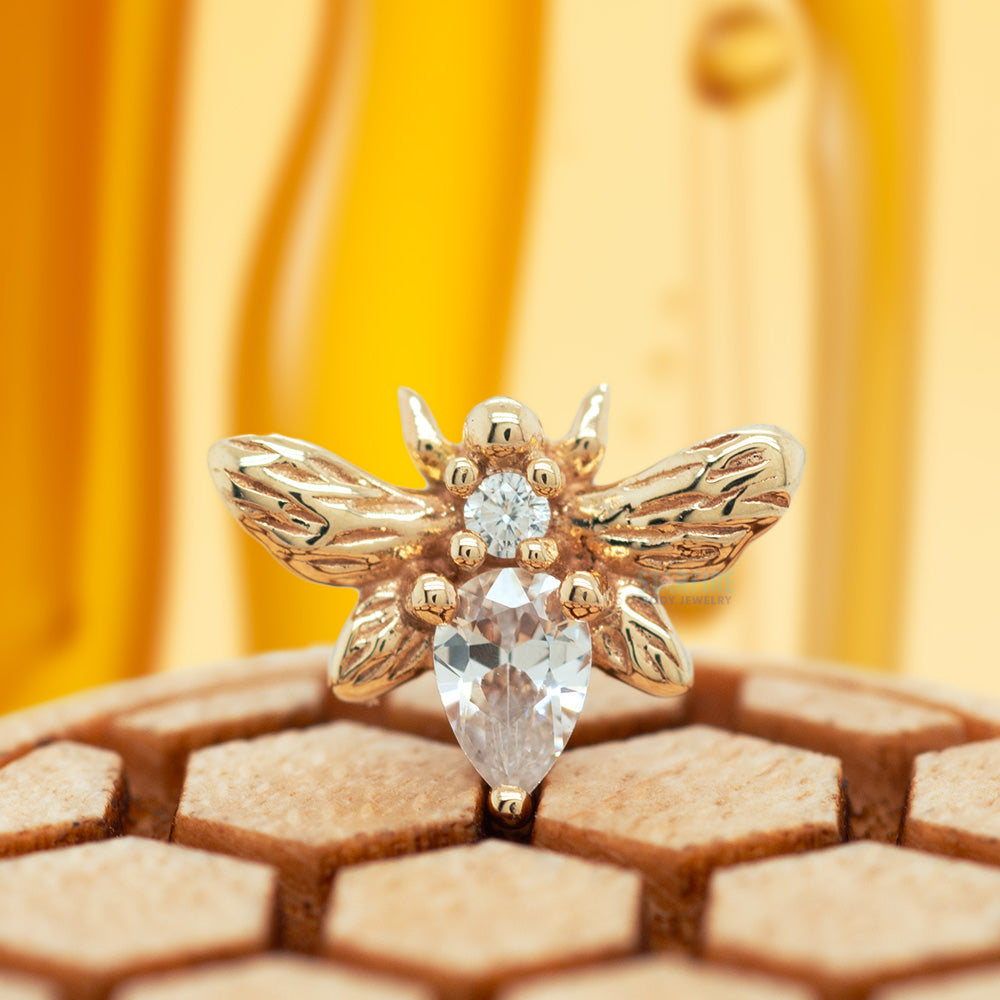 threadless: "Bee Chic" End in Gold with CZ's