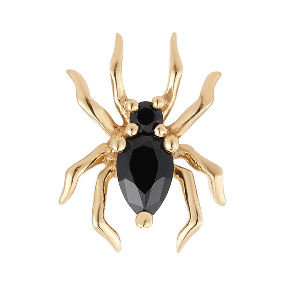 threadless: "Arachne" End in Gold with Black Spinel