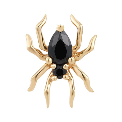 threadless: "Arachne" End in Gold with Black Spinel