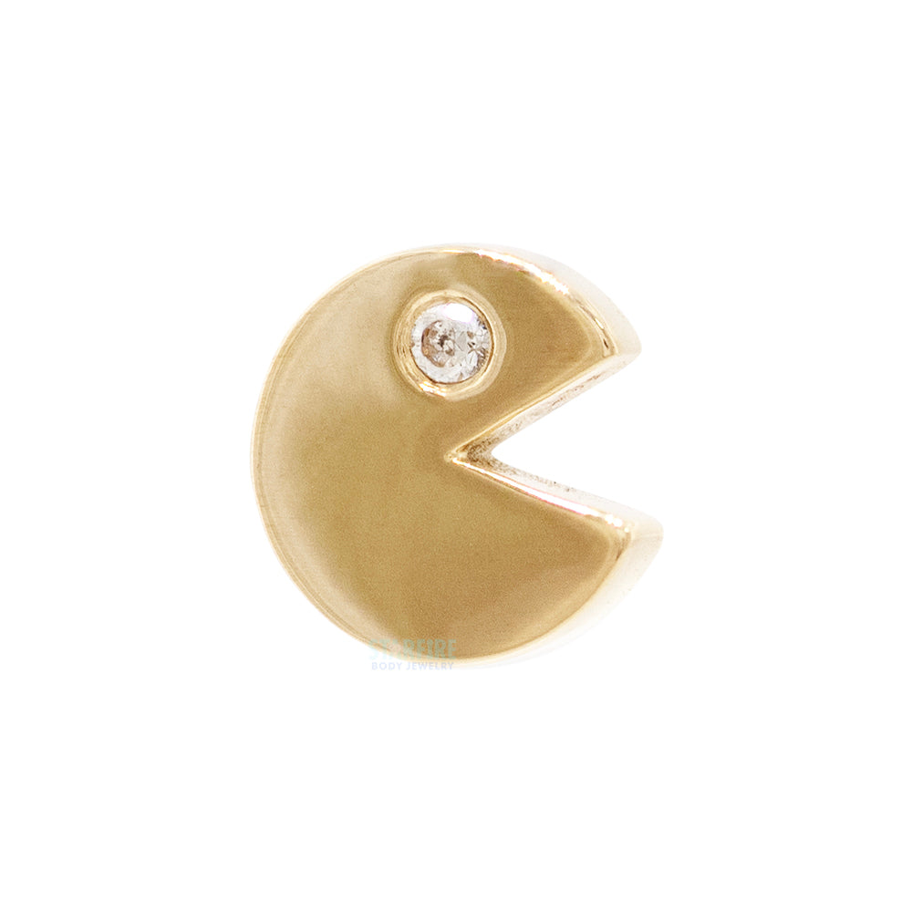 threadless: "Pacman" Pin in Gold & Platinum with White CZ