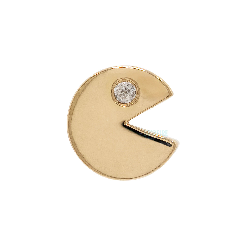 threadless: "Pacman" Pin in Gold & Platinum with White CZ