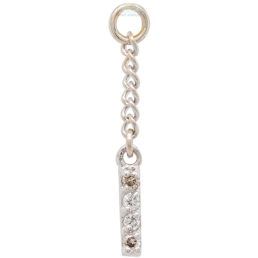 "Cuatro" Chain Charm in Gold with Diamonds