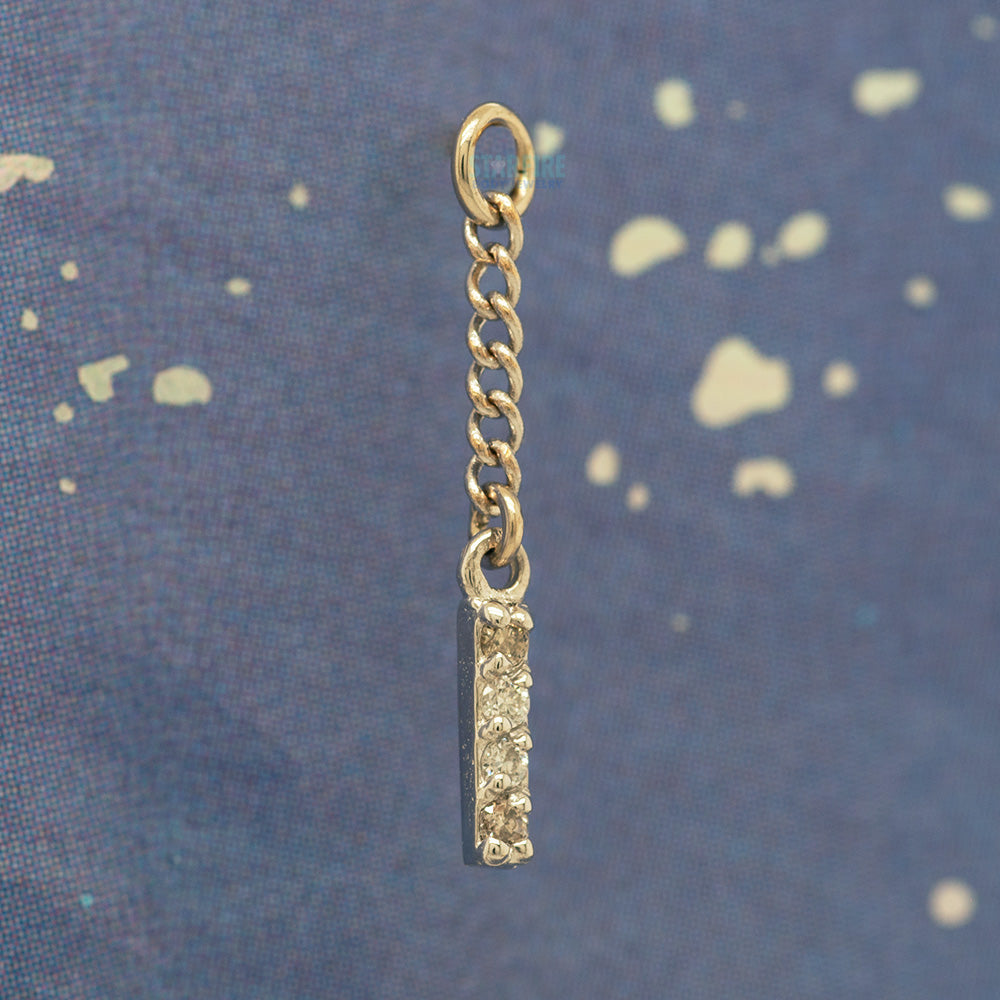 "Cuatro" Chain Charm in Gold with Diamonds