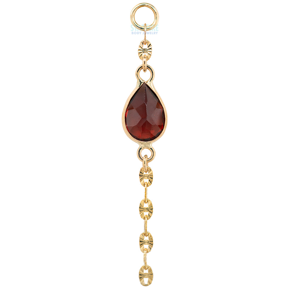 "Star Bright" Chain Charm in Gold with Gemstones