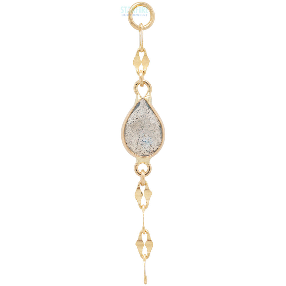 "Star Bright" Chain Charm in Gold with Gemstones
