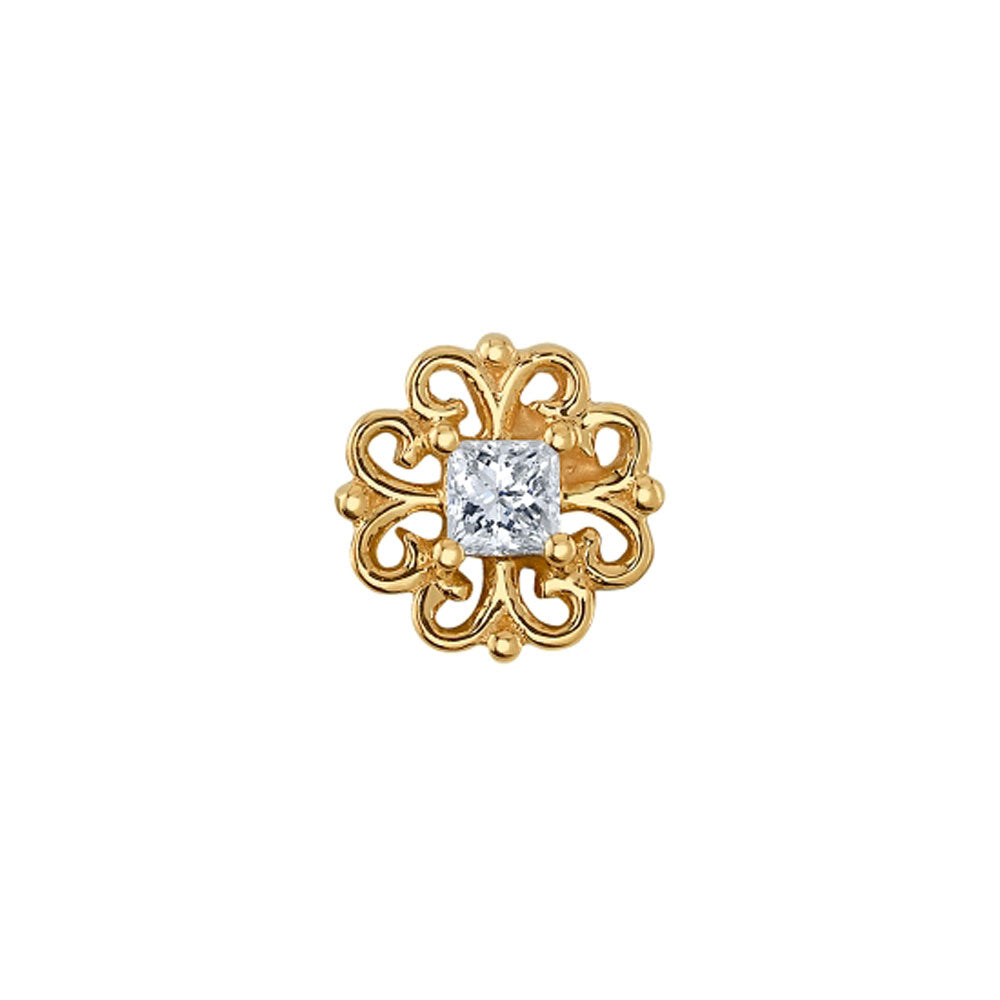 "Lamia Princess" Threaded End in Gold with White CZ