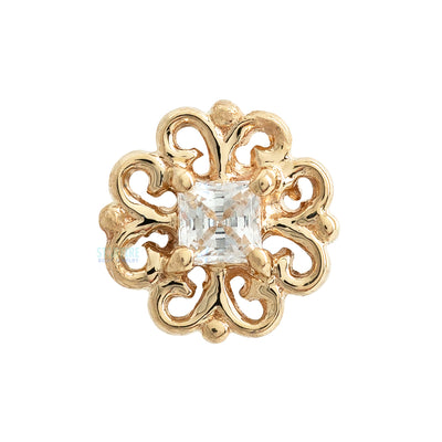"Lamia Princess" Threaded End in Gold with White CZ