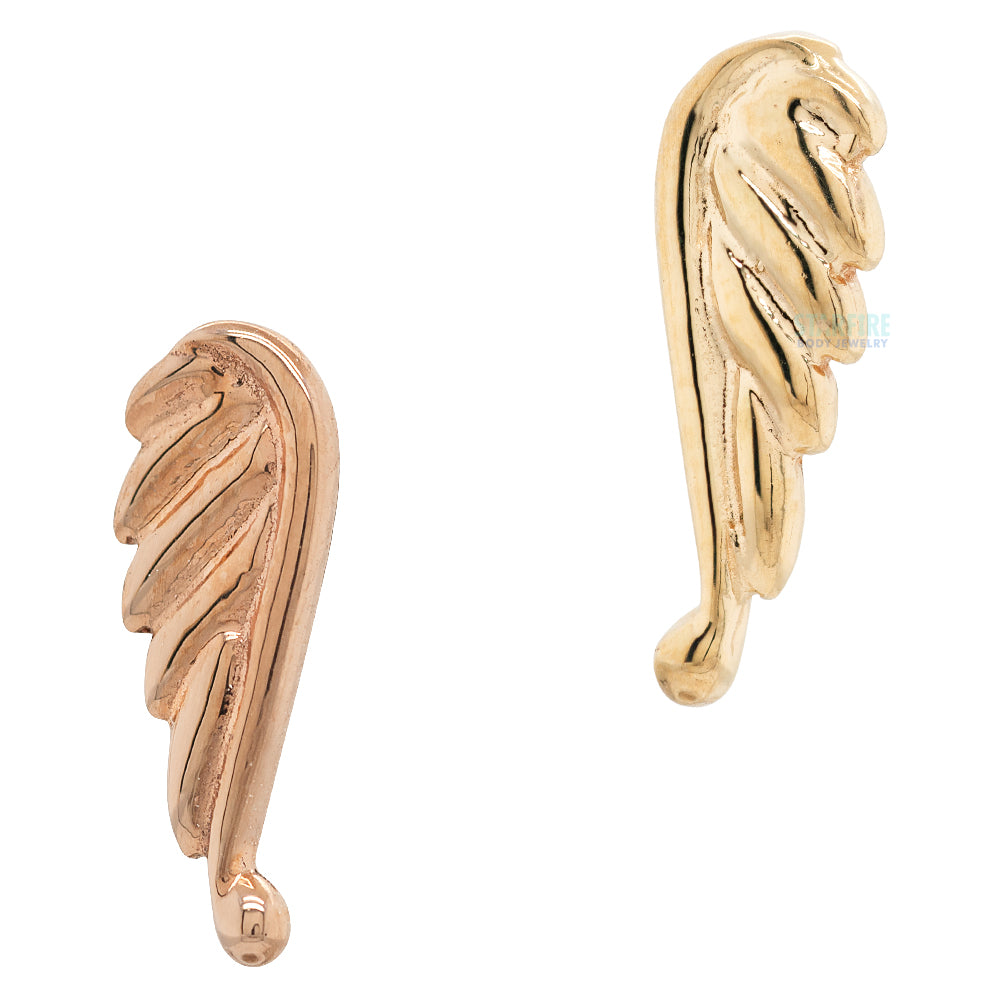 "Angel Wing" Threaded End in Gold