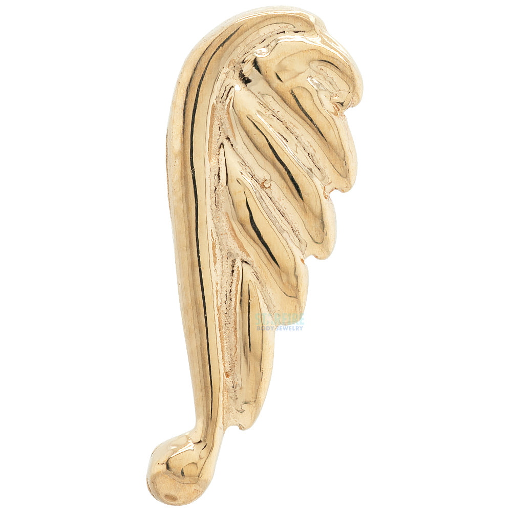 "Angel Wing" Threaded End in Gold