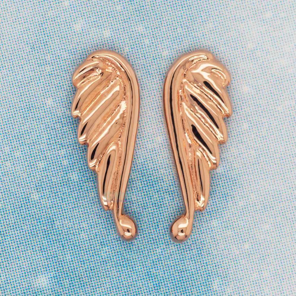 "Angel Wing" Threaded End in Gold