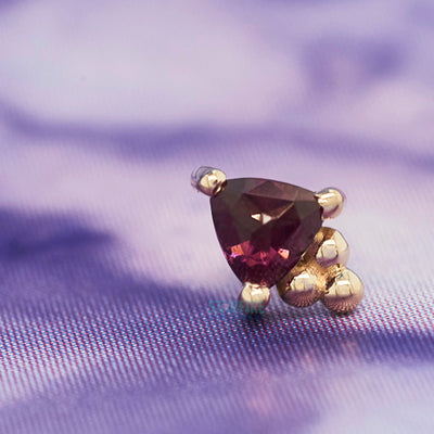 threadless: "Timka" Pin in Gold with Rose Cut Rhodolite