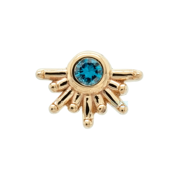 "Live to Tell" Threaded End in Gold with Ocean Blue Diamond