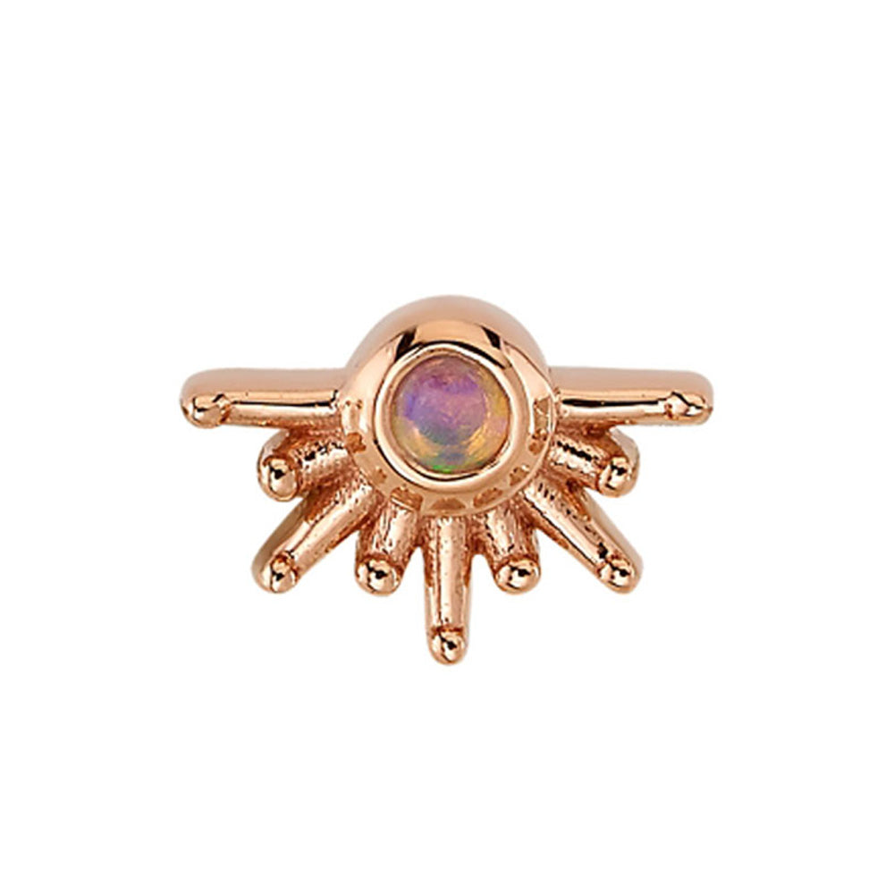 "Live to Tell" Threaded End in Gold with Genuine White Opal