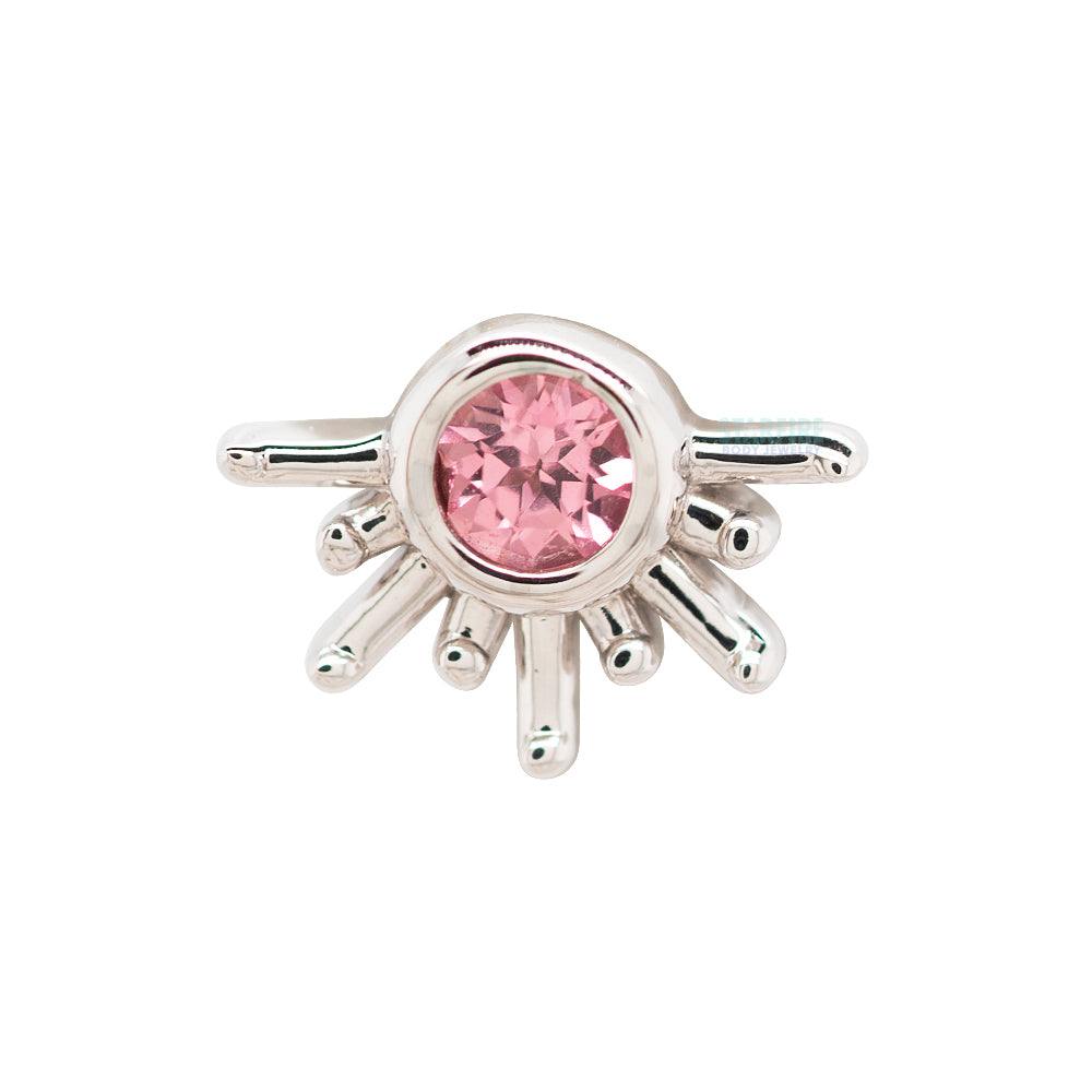 "Live to Tell" Threaded End in Gold with Padparadscha Sapphire