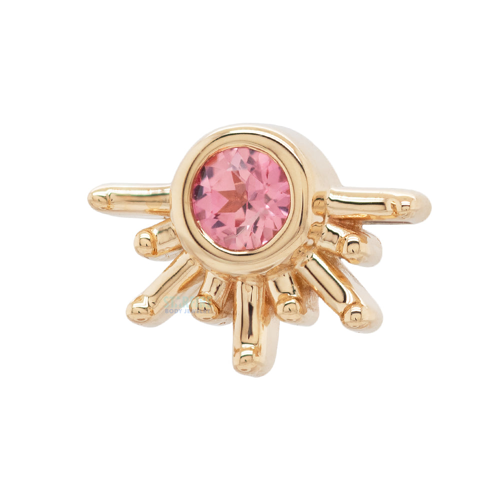threadless: "Live to Tell" Pin in Gold with Padparadscha Sapphire