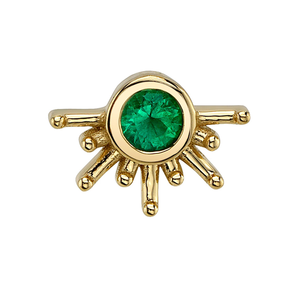 "Live to Tell" Threaded End in Gold with Emerald