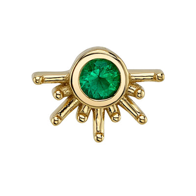 "Live to Tell" Threaded End in Gold with Emerald