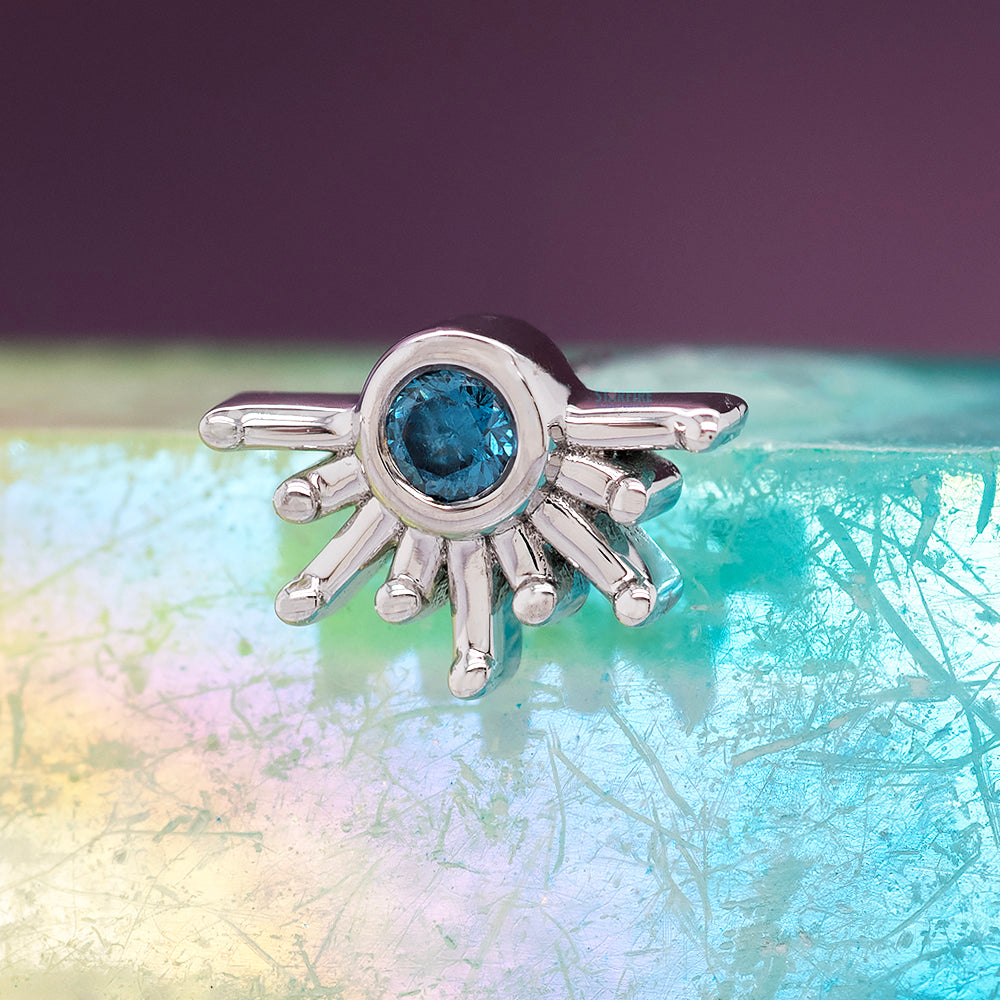 threadless: "Live to Tell" Pin in Gold with Ocean Blue Diamond