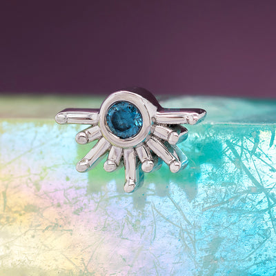 threadless: "Live to Tell" Pin in Gold with Ocean Blue Diamond