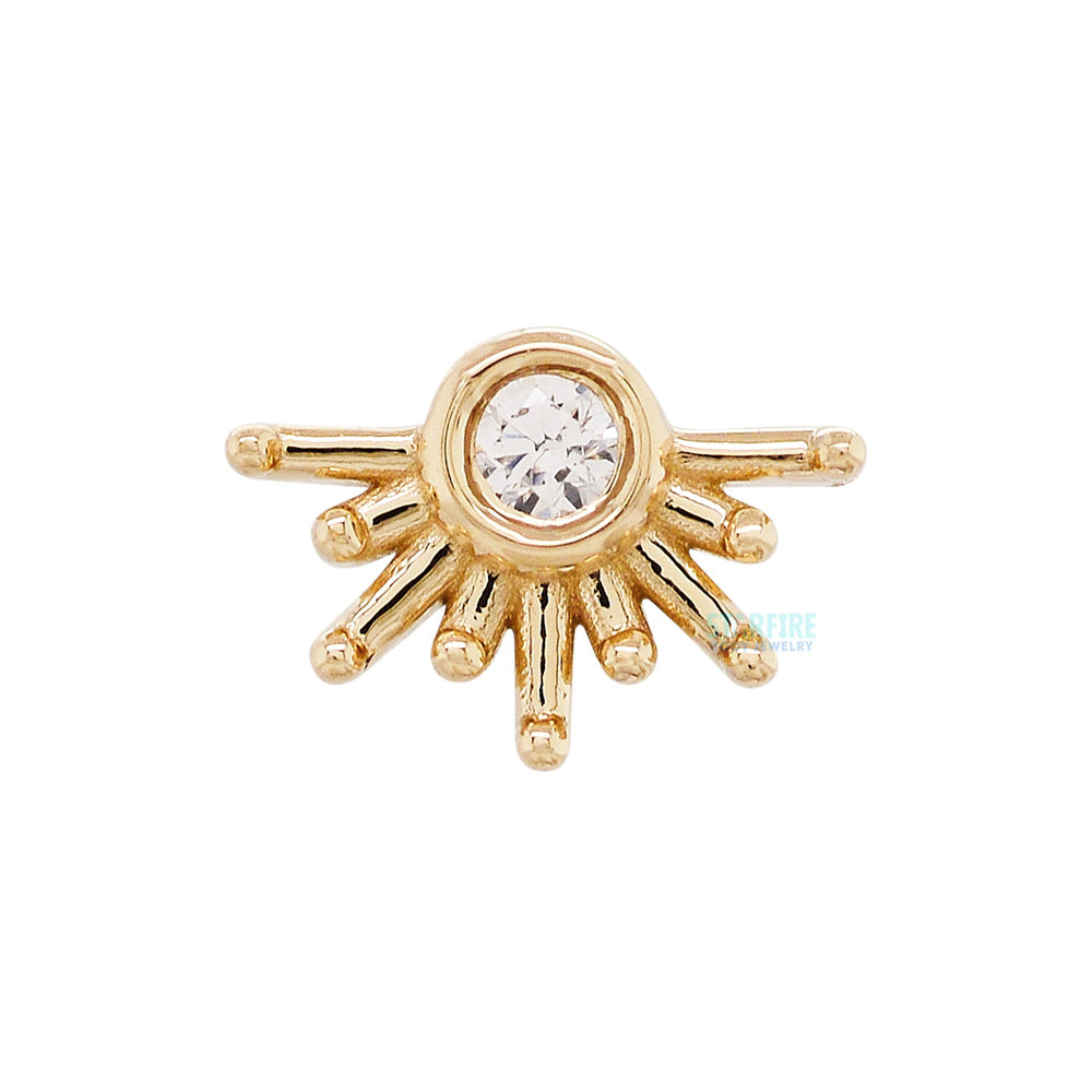 "Live to Tell" Threaded End in Gold with White CZ