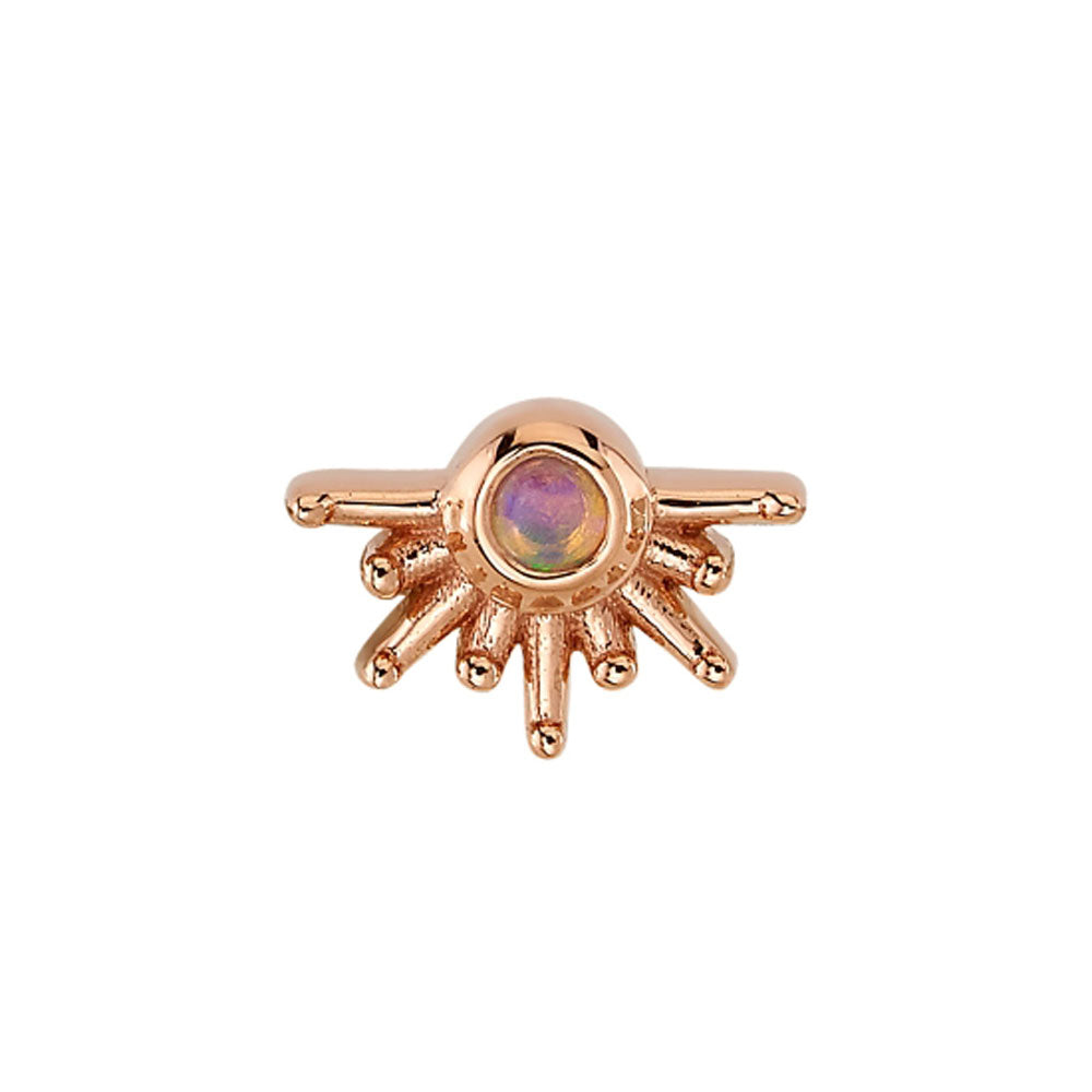 "Live to Tell" Threaded End in Gold with Genuine White Opal