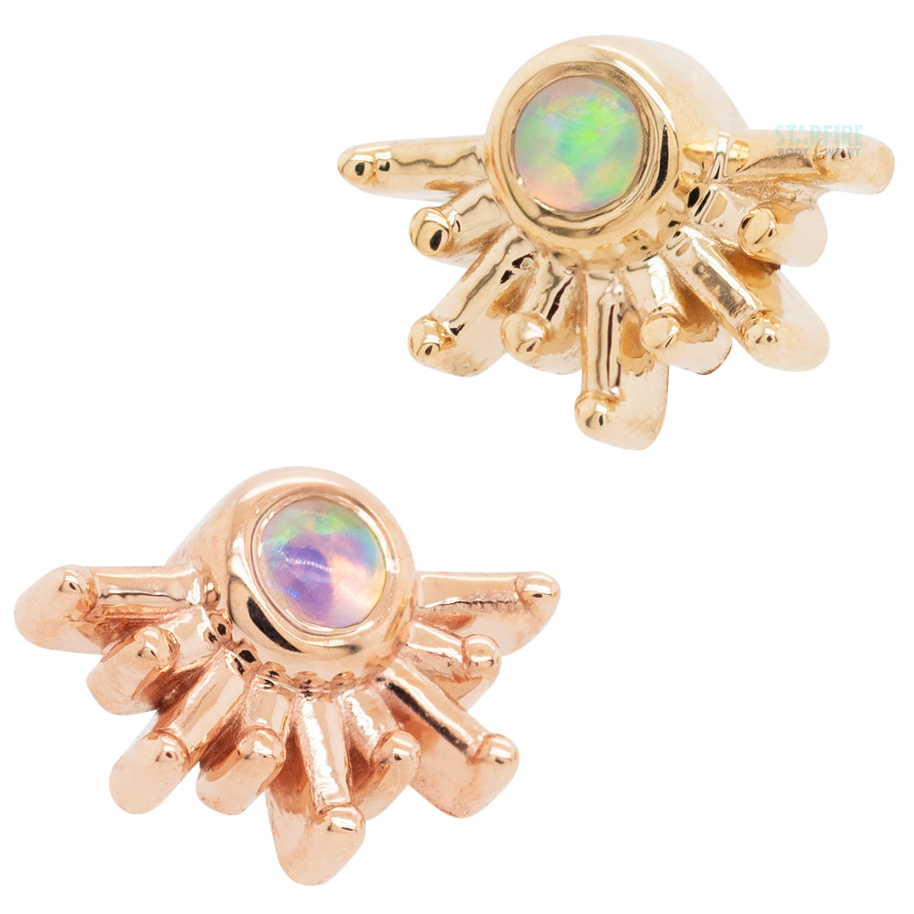threadless: "Live to Tell" Pin in Gold & Platinum with Genuine White Opal
