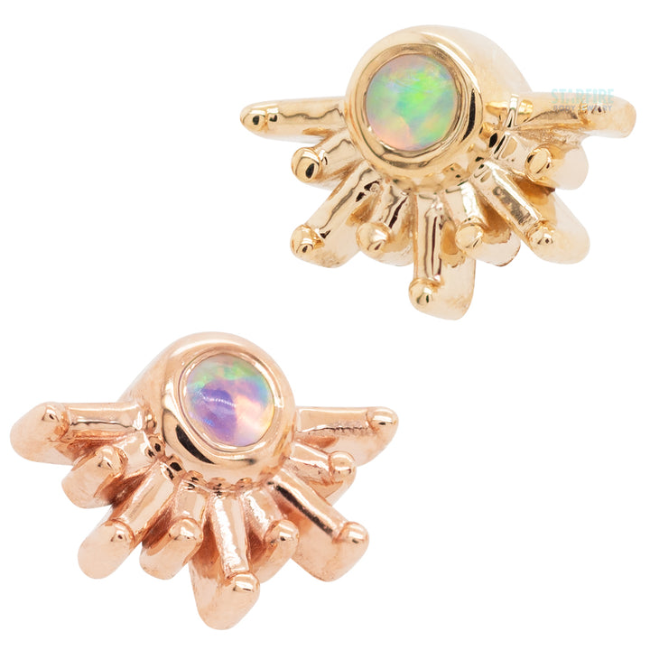 threadless: "Live to Tell" Pin in Gold & Platinum with Genuine White Opal