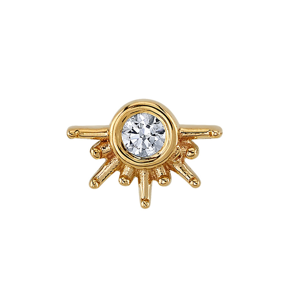 "Live to Tell" Threaded End in Gold with White CZ