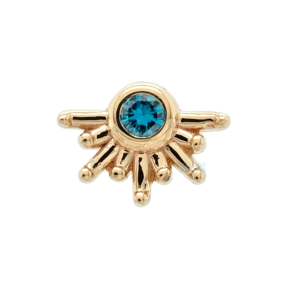 "Live to Tell" Threaded End in Gold with Ocean Blue Diamond
