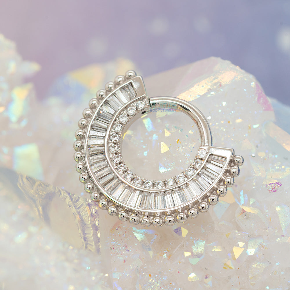 "Wanderlust" Hinge Ring in Gold with White CZ's