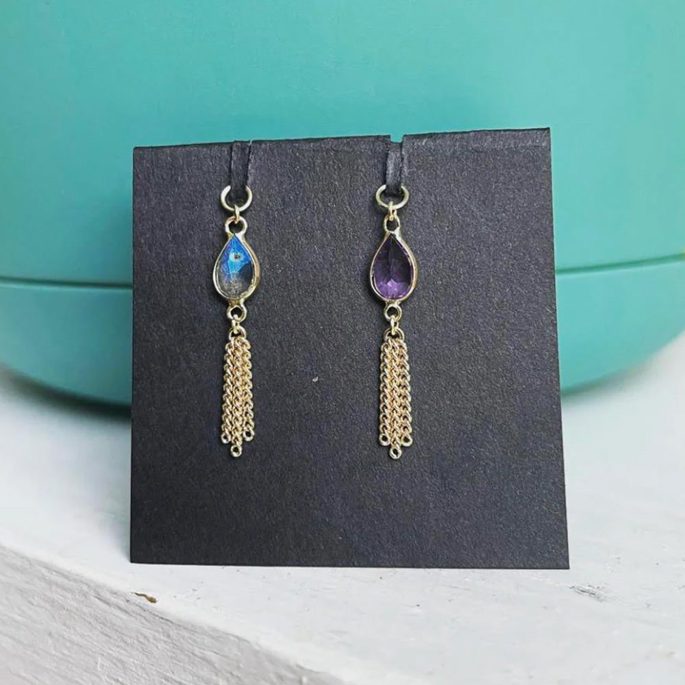 Hialeah Fine Jewelry "Ombligo" Chain Charm in Gold with Gemstones