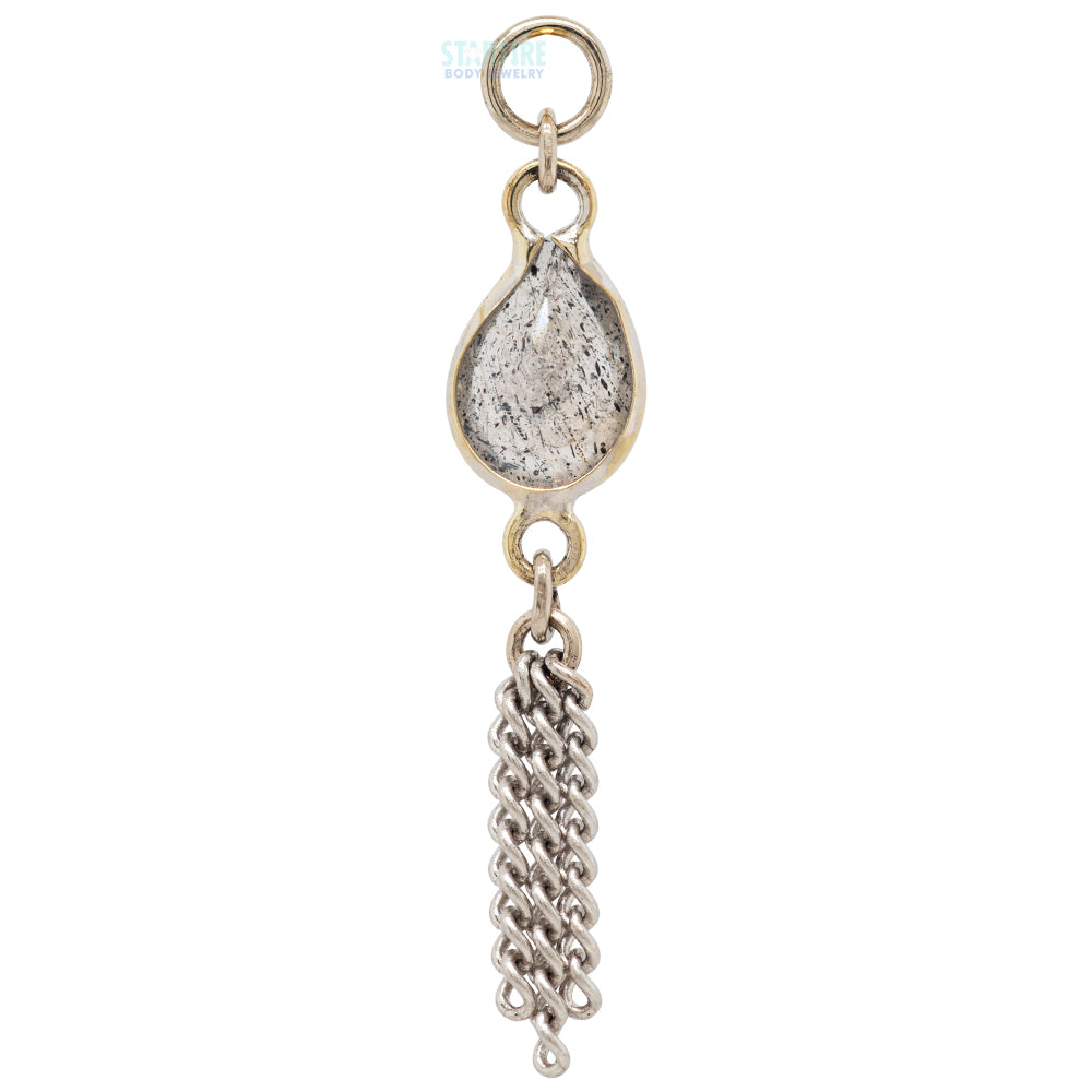 "Ombligo" Chain Charm in Gold with Gemstones