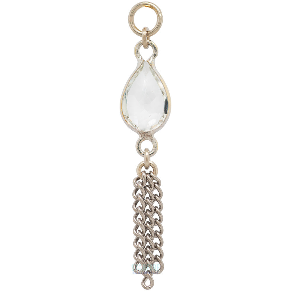 "Ombligo" Chain Charm in Gold with Gemstones