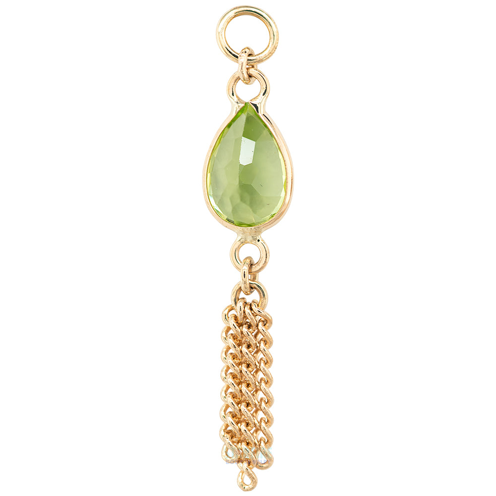 "Ombligo" Chain Charm in Gold with Gemstones